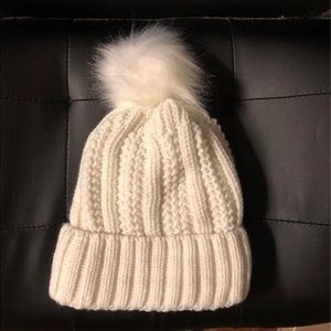 White Fluffy Beanie!